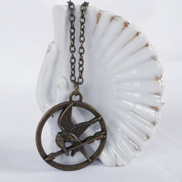 Mockingjay Necklace Unisex Bronze Treena Bean Hunger Games - Picture 9 of 15